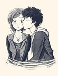Anime Boy Kissing Anime Girl's Cheek : Anime Girl Kissing Bo