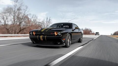 Download black dodge challenger coupe, on-road, 2019 1920x10