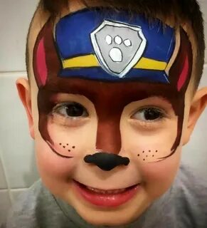 Paw patrol chase face painting Superhero face painting, Paw 