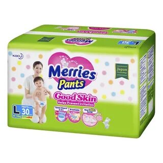 Подгузники-трусики Merries Good Skin L (9-14 кг) 30 шт - куп