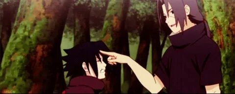 Itachi poking Sasuke’s forehead, and eventually allowing clo