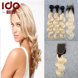 Best quality Dark root 1b blond Ombre Brazilian virgin hair 