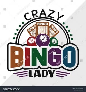 Crazy Bingo Lady Printable Vector Illustration Stock Vector 