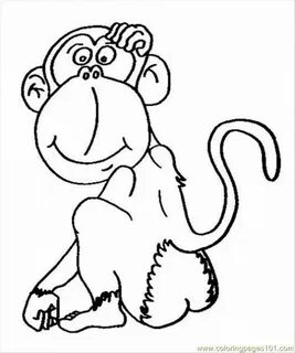 monkey coloring pages - Clip Art Library