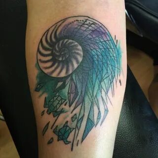 Geometric Ocean Tattoo Nautilus Shell - Tattoo Awesome Ideas