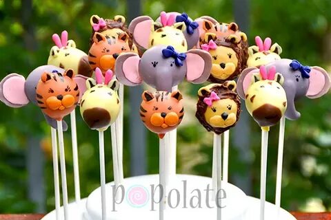 Animal print cake pops for a jungle safari birthday party t