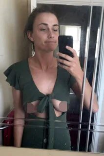 Woman reveals awkward fashion fail. cut out boob dress. 