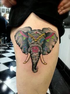indian elephant tattoo by Caitlin Thomas Tattoos Pinterest S