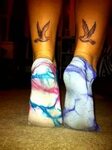 fly 3 Tattoos, Leg tattoos, Dove tattoos