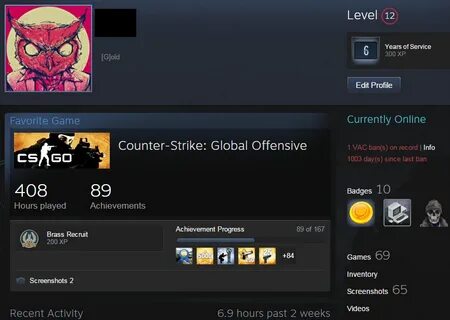 WTS SELLING STEAM ACCOUNT 6 Years of Service 70+ GAMES Level