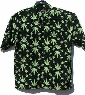 Mens Marijuana Reproduction 70s Polyester Shirt