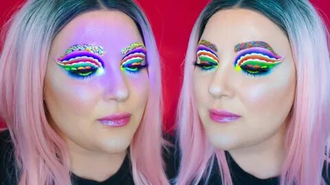 NEON RAVE BLACKLIGHT PARTY MAKEUP TUTORIAL - YouTube