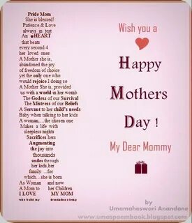 Spanish mothers day Poems