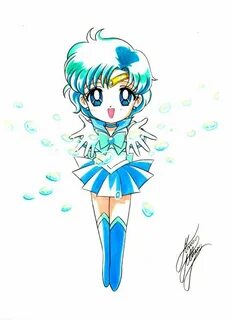 Chibi Sailor Mercury art by Marco Albiero; from the Sailor M