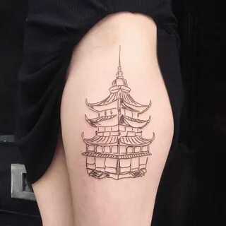 Pagoda tattoo by Suki Lune - Tattoogrid.net