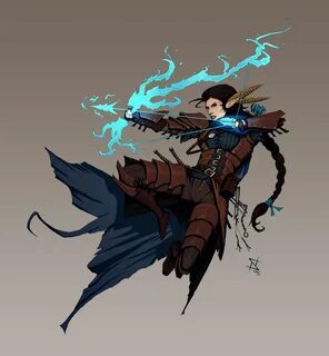 Arcane Archer Ranger Warlock Fantasy character design, Chara