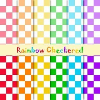 Buy 2 Get 1 Free Rainbow Checkered pattern bright and pastel