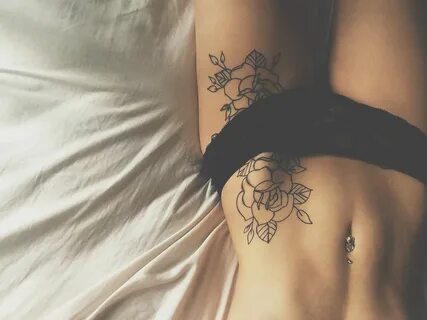 Rose outline Hip tattoo, Tattoos for women, Trendy tattoos