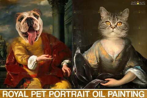 Royal Pet Portrait templates, Pet Painting Oil Photoshop v.3