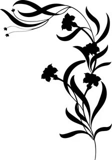 Flower Vine Silhouette - Drawing Black And White Flowers Cli