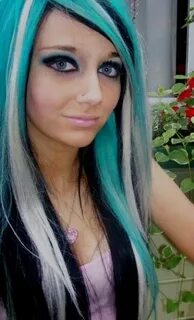Teal blonde and black beautiful combination..... (With image