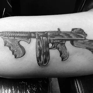 50 Tommy Gun Tattoo Ideas For Men - Firearm Designs