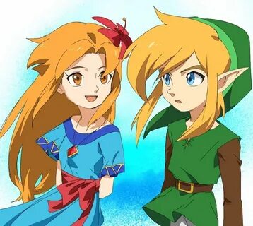 Legend of Zelda Link's Awakening art Marin and Link monokuro
