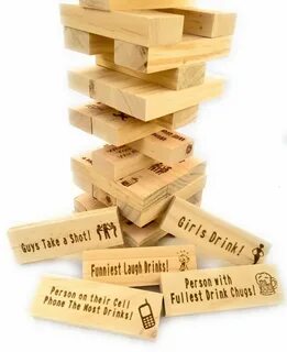 Custom Jenga Drinking Game Drinking games, Crazy things to d