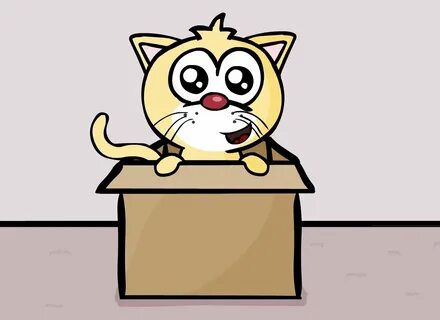 Cat Out Of Box Clipart