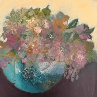 Pink Abstract Art Flower Art Painting Fine Art Gallery Artwork Floral...