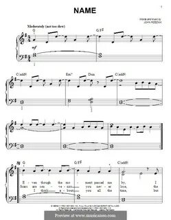 Name (Goo Goo Dolls) by J. Rzeznik - sheet music on MusicaNe