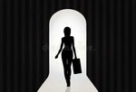 Man Silhouette Walking on a Road through Dark Stock Vector -