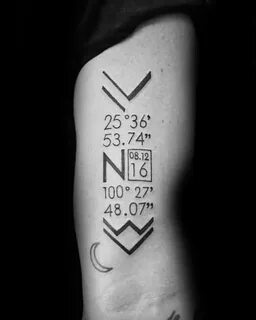 50 Coordinate Tattoo Ideas For Men - Geographic Landmark Des