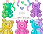 Gummy Bear Clipart Candy Clipart Rainbow Sweets Png Digital 