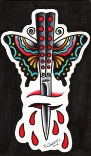 Risultati immagini per butterfly knife tattoo Knife tattoo, 