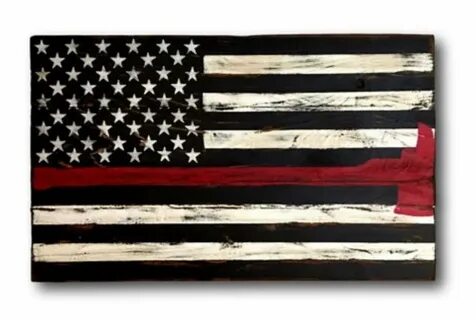 Fireman's American Flag Thin red line flag, Firefighter gift