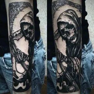 Grim Reaper Tattoo Designs For Men In Black Ink #topmenstatt