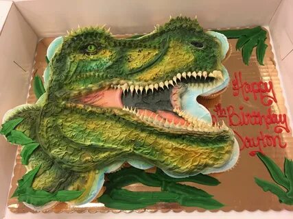 Dinosaur pull apart cupcake cake done with 26 cupcakes and b