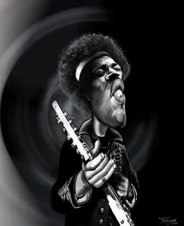 Felizardo Cartoon: Caricatura de "Jimi" Hendrix