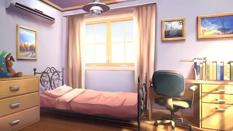 Bedroom House Anime Scenery Background Wallpaper Living room