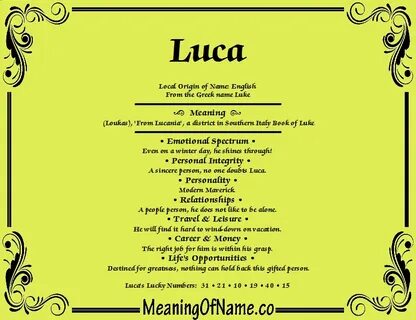 What is the deeper meaning of Luca? - Celebrity.fm - #1 Offi