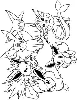 Printable Eevee Evolutions Coloring Pages Mclarenweightlifti