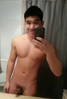 Naked asian guy selfie