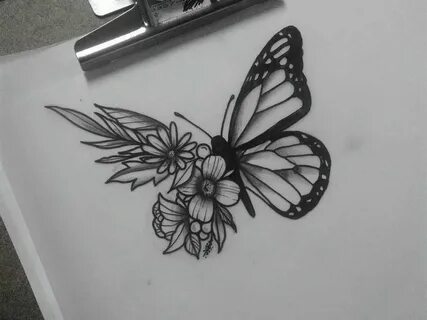 butterfly tattoos Butterfly with flowers tattoo, Tattoos, Tr