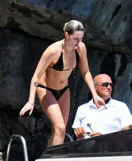 KRISTEN STEWART in Bikini at a Boat at Amalfi Coast 07/14/20