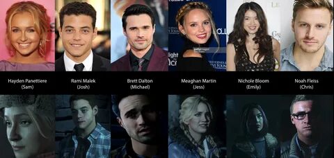 Side by side comparison of the voice actors of Until Dawn wi