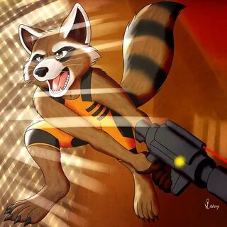 Rocket Raccoon Action by Bleuxwolf -- Fur Affinity dot net