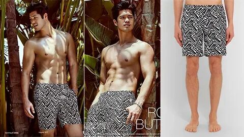 SEXY : Ross Butler in Onia swim shorts - Fringues de séries