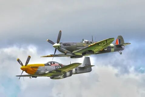 Mustang & Spitfire Vintage aircraft, Aircraft, Fighter plane