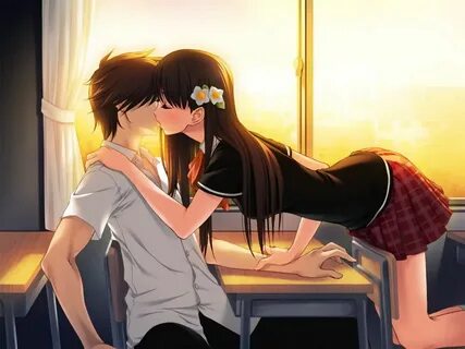 besos anime(anime kiss) Anime love couple, Anime couple kiss